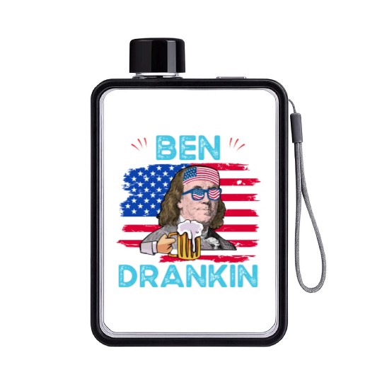 Ben Drankin US President Independence Day Flat Water Bottles