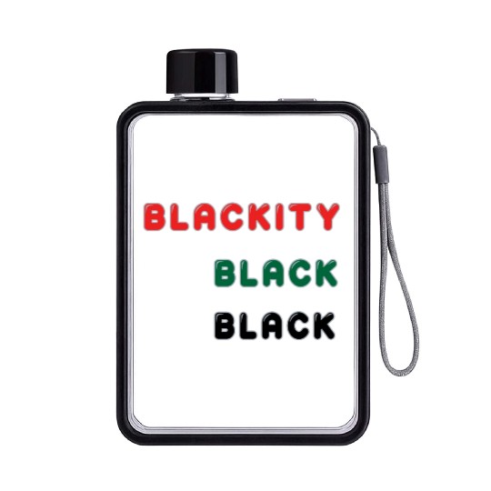 Blackity Black Black Flat Water Bottles