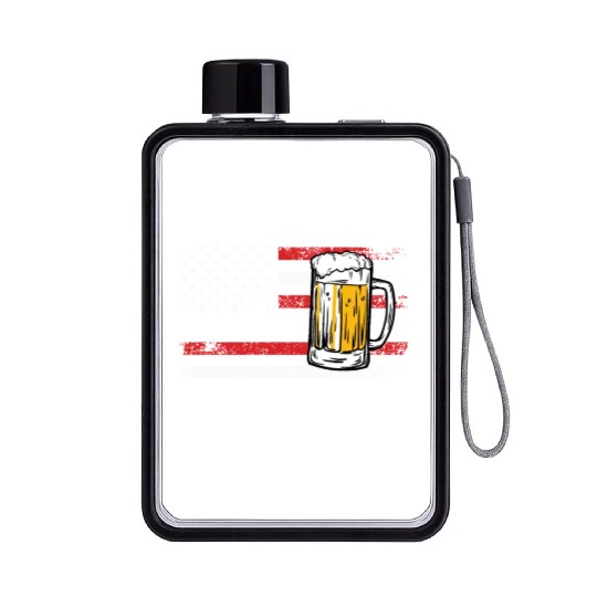 Let us drink and blow shit up drink fan USA Flat Water Bottles