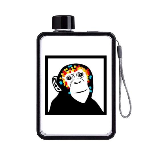 Monkey Face Monkey Monkey Flat Water Bottles