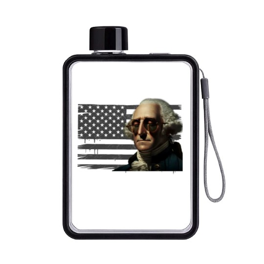 Merica George Washington Independence Day USA Flat Water Bottles