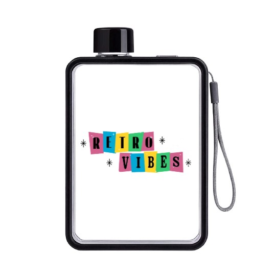 Retro Vibes summer nature Flat Water Bottles