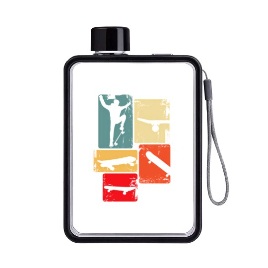 Skater Skateboarder Skateboard For Youth Flat Water Bottles