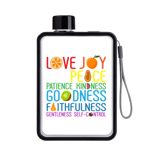 Love Joy The Fruit Of The Spirit Is Peace Patience Flat Water Bottles