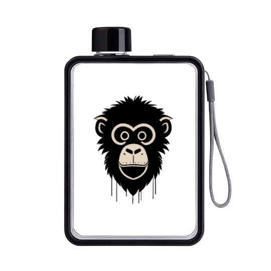 monkey face Flat Water Bottles
