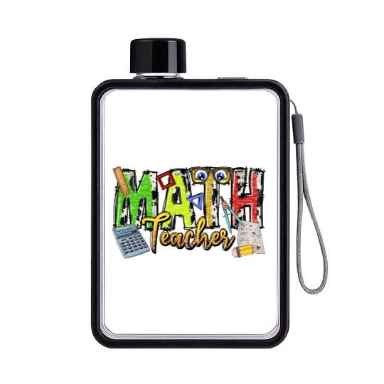 Math Teacher Flat Water Bottles