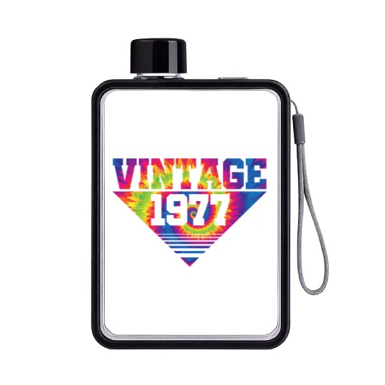 Vintage 1977 Tie Dye Splash Color Triangle Flat Water Bottles