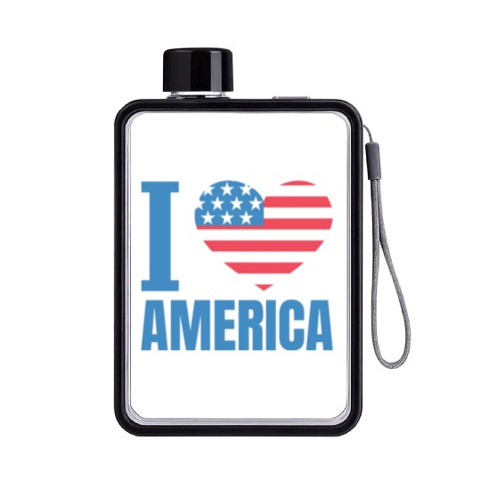 I Love America Flat Water Bottles