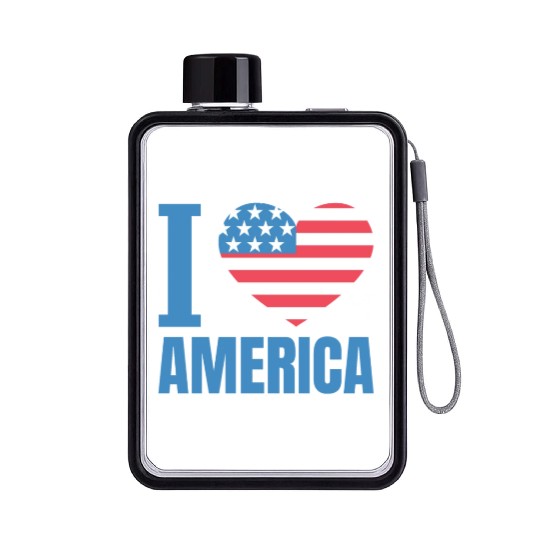 I Love America Flat Water Bottles