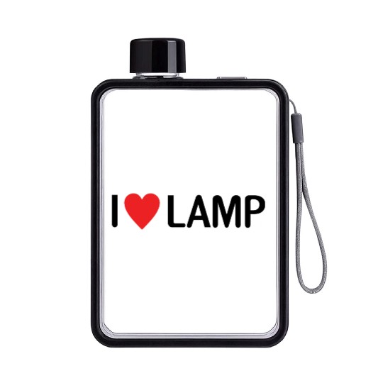 I Love Lamp Flat Water Bottles