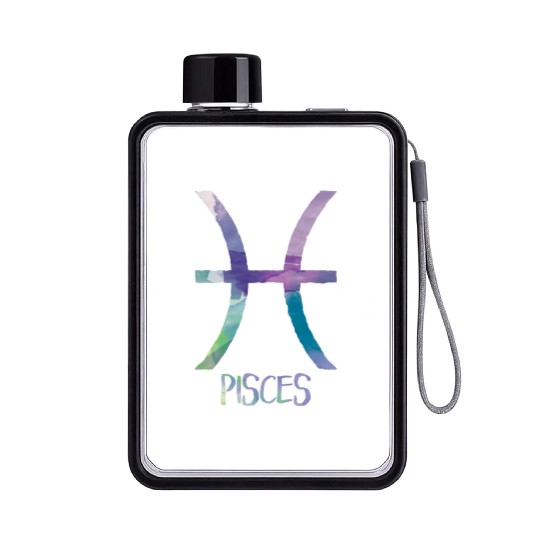 Pisces Zodiac Symbol Astrology Fish Water Sign Flat Water Bottles