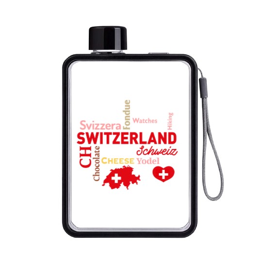 Switzerland Flat Water Bottles