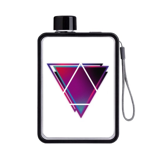 "Triangle Bliss: Geometric Marvel Flat Water Bottles"
