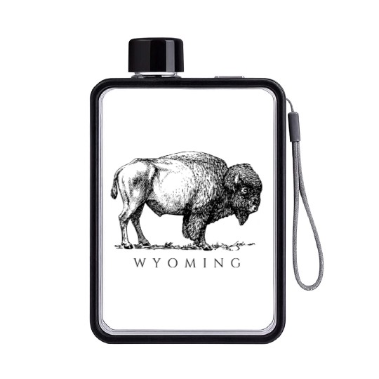 Wyoming With A Buffalo Flat Water Bottles