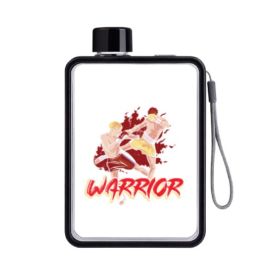 Muay Thai Master Boxing Martial Arts Fighter Flat Water Bottles