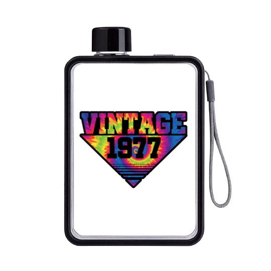 Vintage 1977 Tie Dye Splash Color Triangle Flat Water Bottles