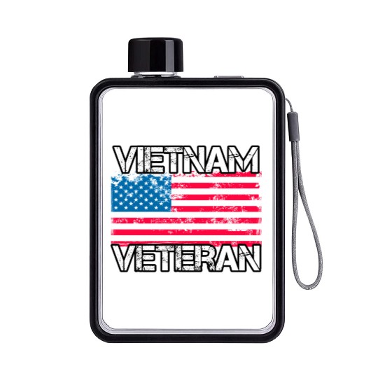 Vietnam Veteran Us Flag Military Vet Flat Water Bottles
