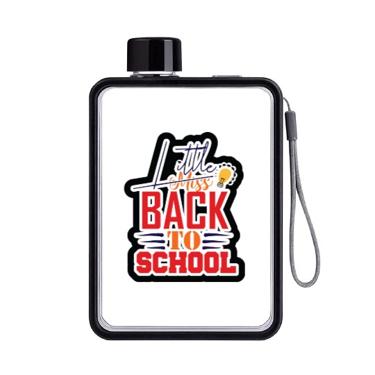 little miss back to school Flat Water Bottles