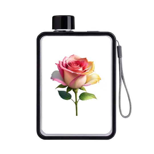 A vintage style of colorful fancy roses. Flat Water Bottles