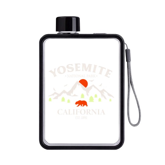 Yosemite National Park California Vintage Flat Water Bottles