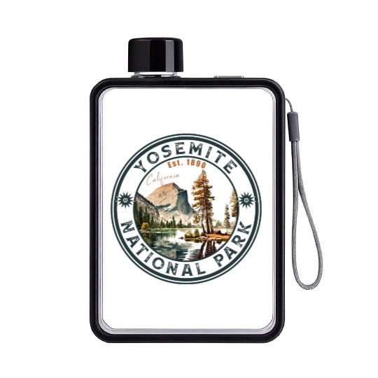 Yosemite National Park Vintage Style Half Dome Flat Water Bottles