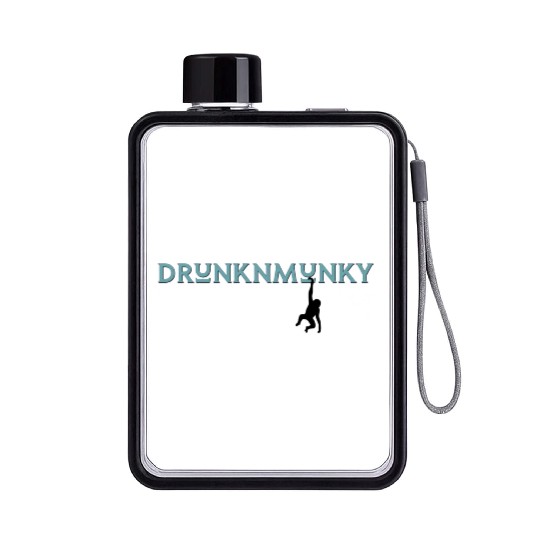 DESIGNdrunknmunky s drunk monkey Flat Water Bottles