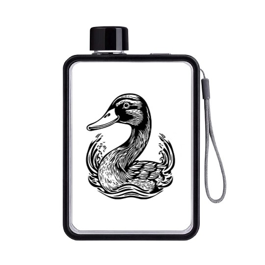 Duck Bird Nature Pond Flat Water Bottles