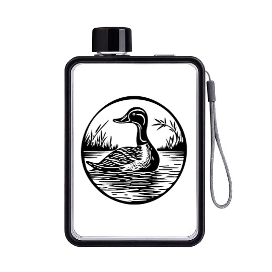 Duck Bird Nature Pond Flat Water Bottles