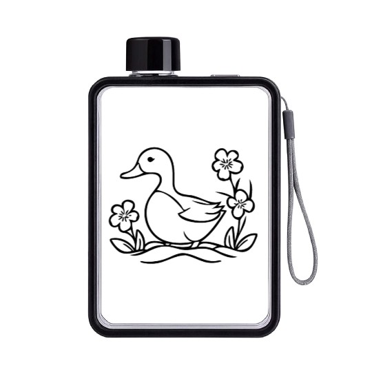 Duck Bird Nature Pond Flat Water Bottles