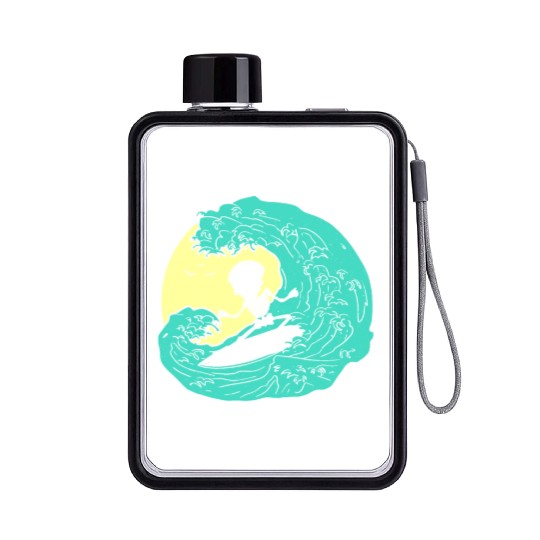 Skeleton surfing on Wave Flat Water Bottles