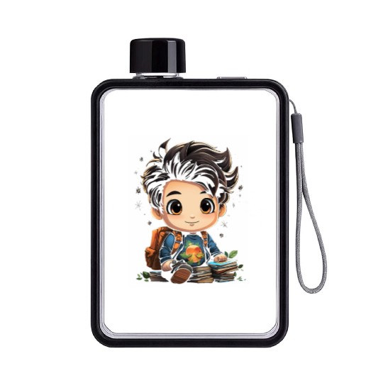 Back to School Pre-K Kindergarten Student Chibi Flat Water Bottles