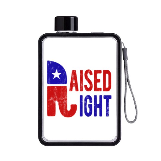Raised Right Proud Republican Elephant Logo Usa Flat Water Bottles