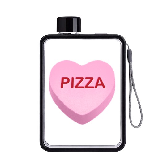 Pizza Candy Heart Flat Water Bottles