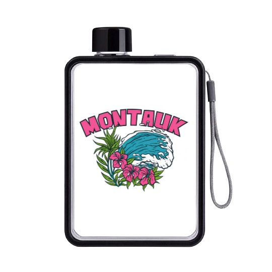 Montauk New York Summer Nyc Tropical Montaukett Flat Water Bottles