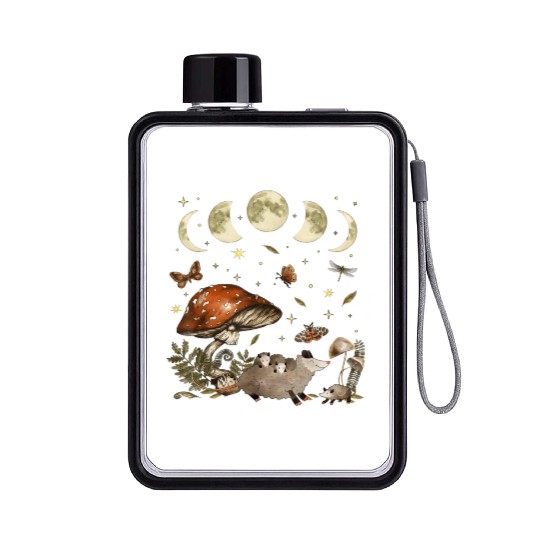 Possum Opossum Lover Owner Cottagecore Goblincore Flat Water Bottles