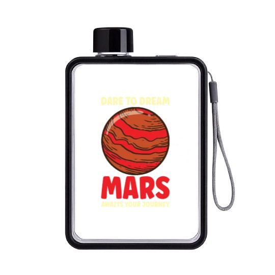 Mars Explore Astronaut Astronomy Solar System Flat Water Bottles