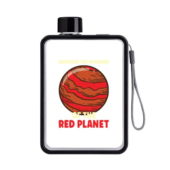Mars Explore Astronaut Astronomy Solar System Flat Water Bottles