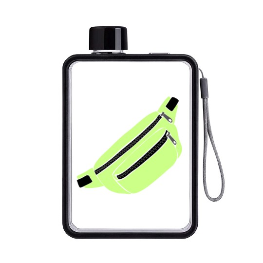 Lime Green Fanny Pack Illustration Flat Water Bottles