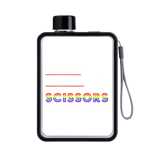 Rock Paper Scissors LGBT For Lesbians Lesbian Gay Flat Water Bottles