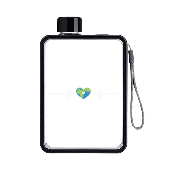 Heart Beat Earth Flat Water Bottles