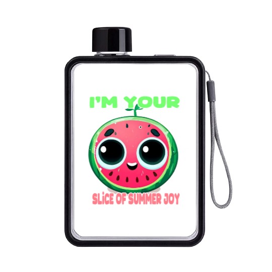 Watermelon summer joy Flat Water Bottles