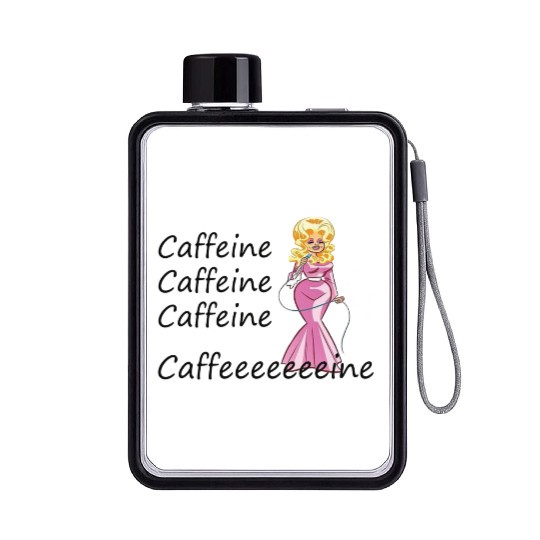 Dolly Parton fan; coffee drinker; caffeine Flat Water Bottles