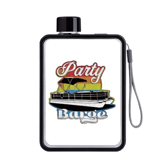 Pontoon Boat Retro Party Barge Lake Life Flat Water Bottles