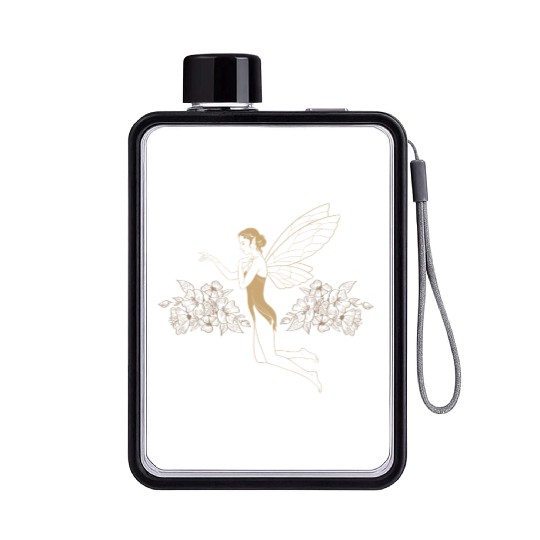 Fairy Flat Water Bottles, Fairycore Floral Fairy Grunge Flat Water Bottles,