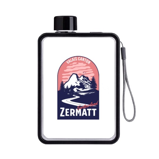 Valais Canton Zermatt Switzerland Flat Water Bottles