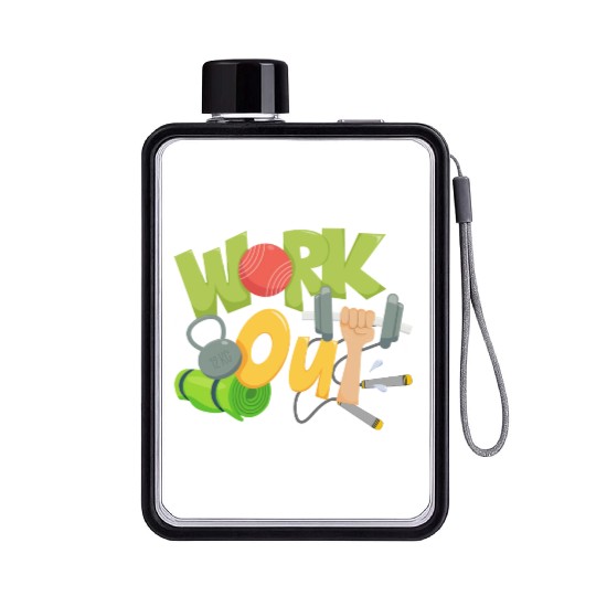 Workout Equipment Fitness Gym Flat Water Bottles