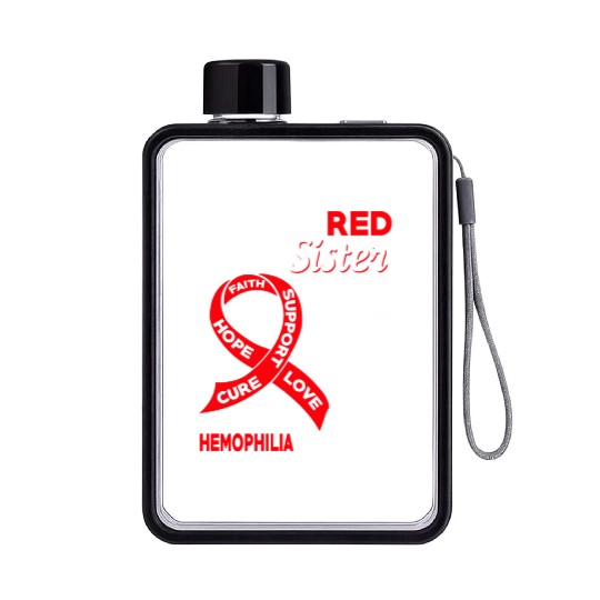 I Wear Red For My Sister Hemophilia Awareness Flat Water Bottles