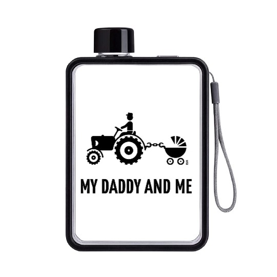 My Daddy And Me (Tractor & Stroller / Buggy / B) Flat Water Bottles