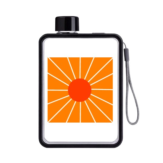 Retro sunset orange and yellow Flat Water Bottles