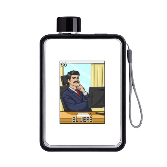 El Jefe The Boss Card Mecan Lottery The Chief Flat Water Bottles